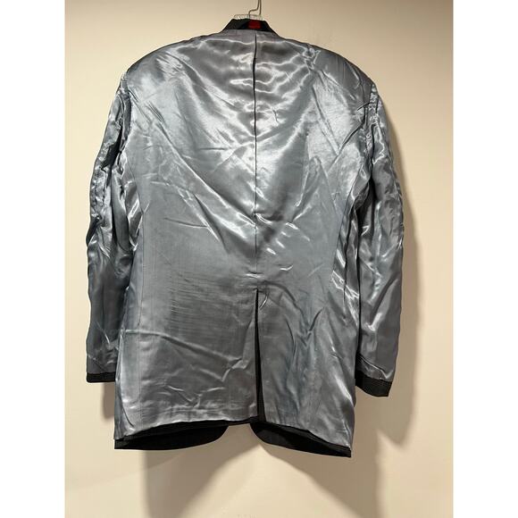 Vintage 100% Wool Sport Coat Suit Jacket Black & Gray Size 39 JL - Picture 10 of 12